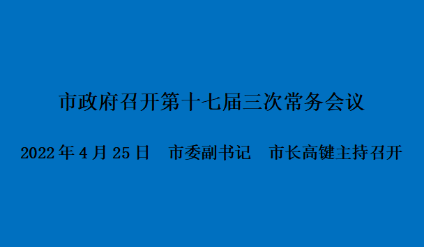 图解：市政府召开第十七届三次常务会议